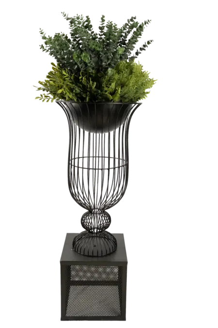 Classic Urn Pedestal — Black Powder Coat | Vyne Boutique
