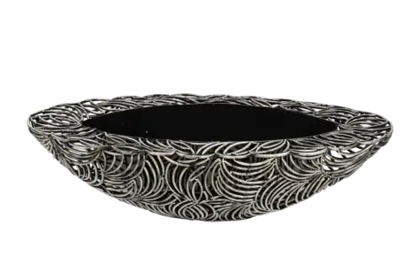 Grand Harvest Weave Trough Bowl — Weathered Zinc | Vyne Boutique