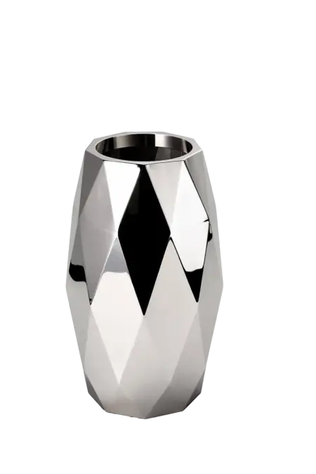 Petite Faceted Vase — Silver Mirror | Vyne Boutique