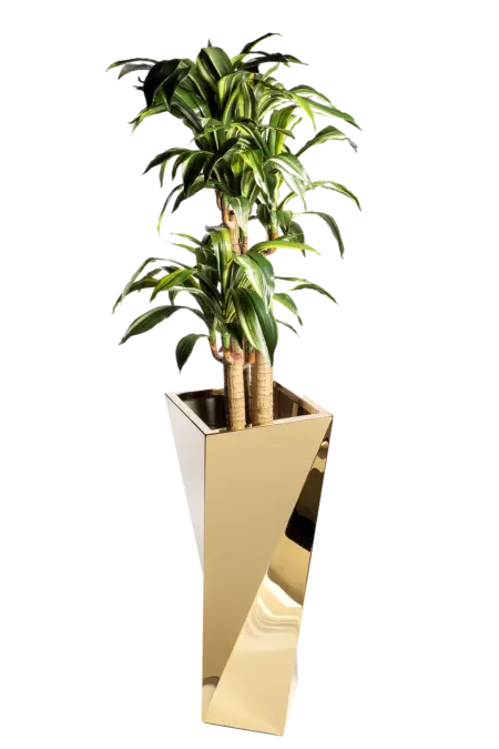 Grand Twist Taper Planter — Mirror Gold | Vyne Boutique