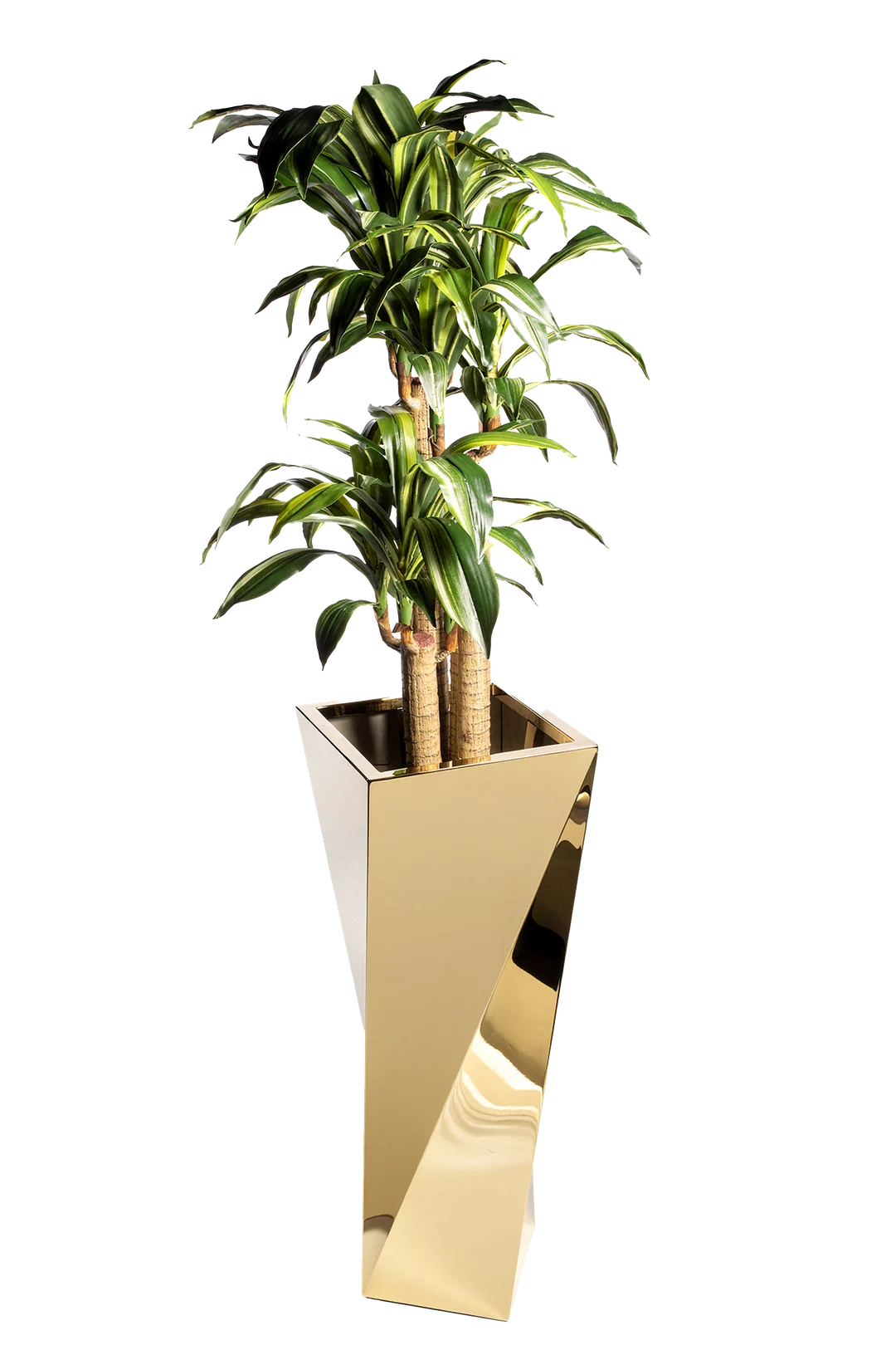 Grand Twist Taper Planter (Mirror Gold) | Vyne Grand Twist Taper Planter — Mirror Gold | Vyne Boutique