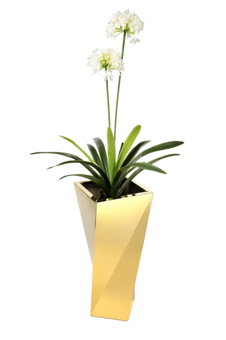 Midi Twist Taper Planter — Mirror Gold | Vyne Boutique