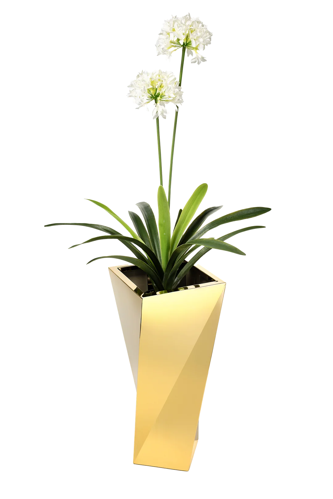 Midi Twist Taper Planter (Mirror Gold) | Vyne Midi Twist Taper Planter — Mirror Gold | Vyne Boutique