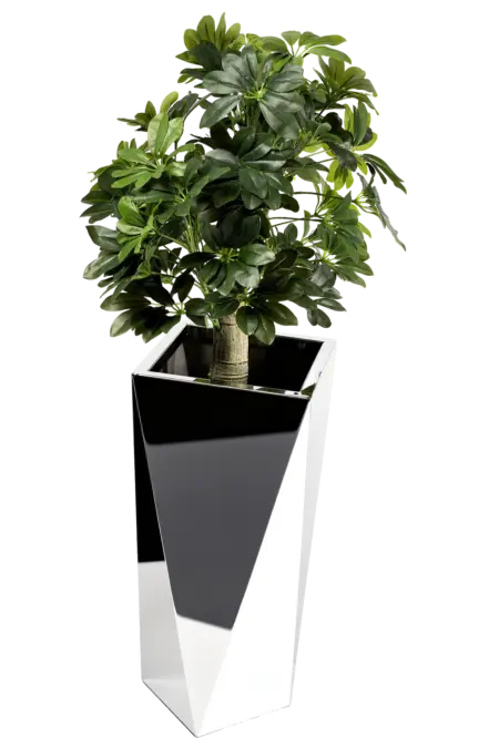 Prism Tower Planter — Silver Mirror | Vyne Boutique