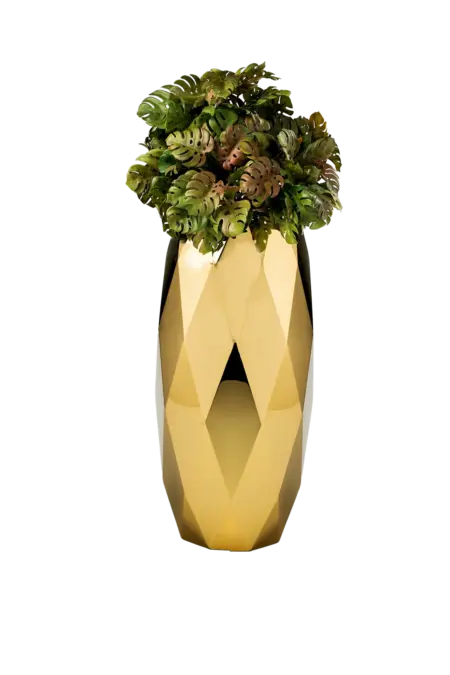 Grand Faceted Vase — Mirror Gold | Vyne Boutique
