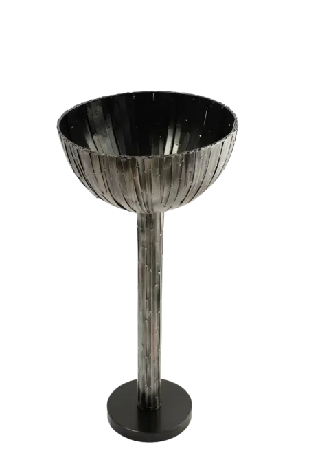 Pedestal Bowl Planter — Raw Brushed Steel | Vyne Boutique