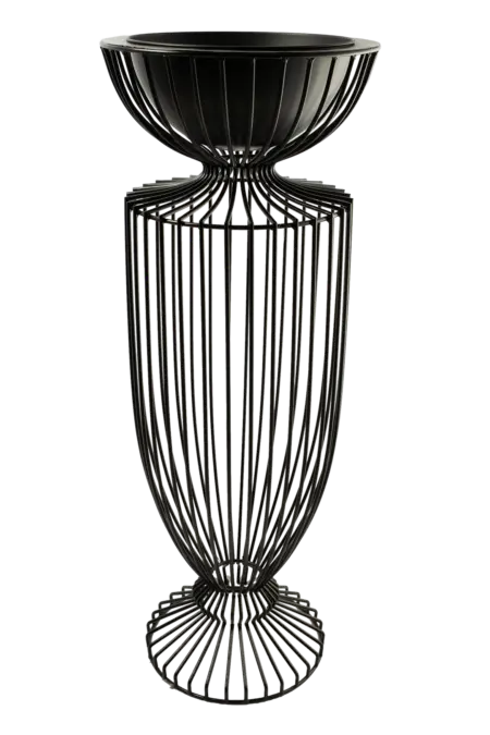 Wire Pedestal Urn — Black Powder Coat | Vyne Boutique